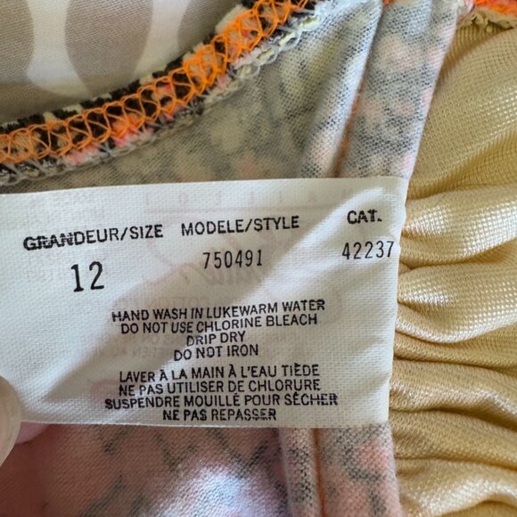 90s Neon Pink and Orange Print Bikini by Baltex - Picture 7 of 12